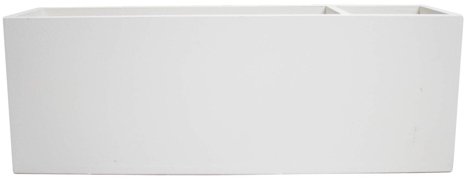 "My Stuff" Rustic Wooden Office Desk Organizer & Mail Rack with Distressed Wood Finish 11" X 6" X 4" (White)