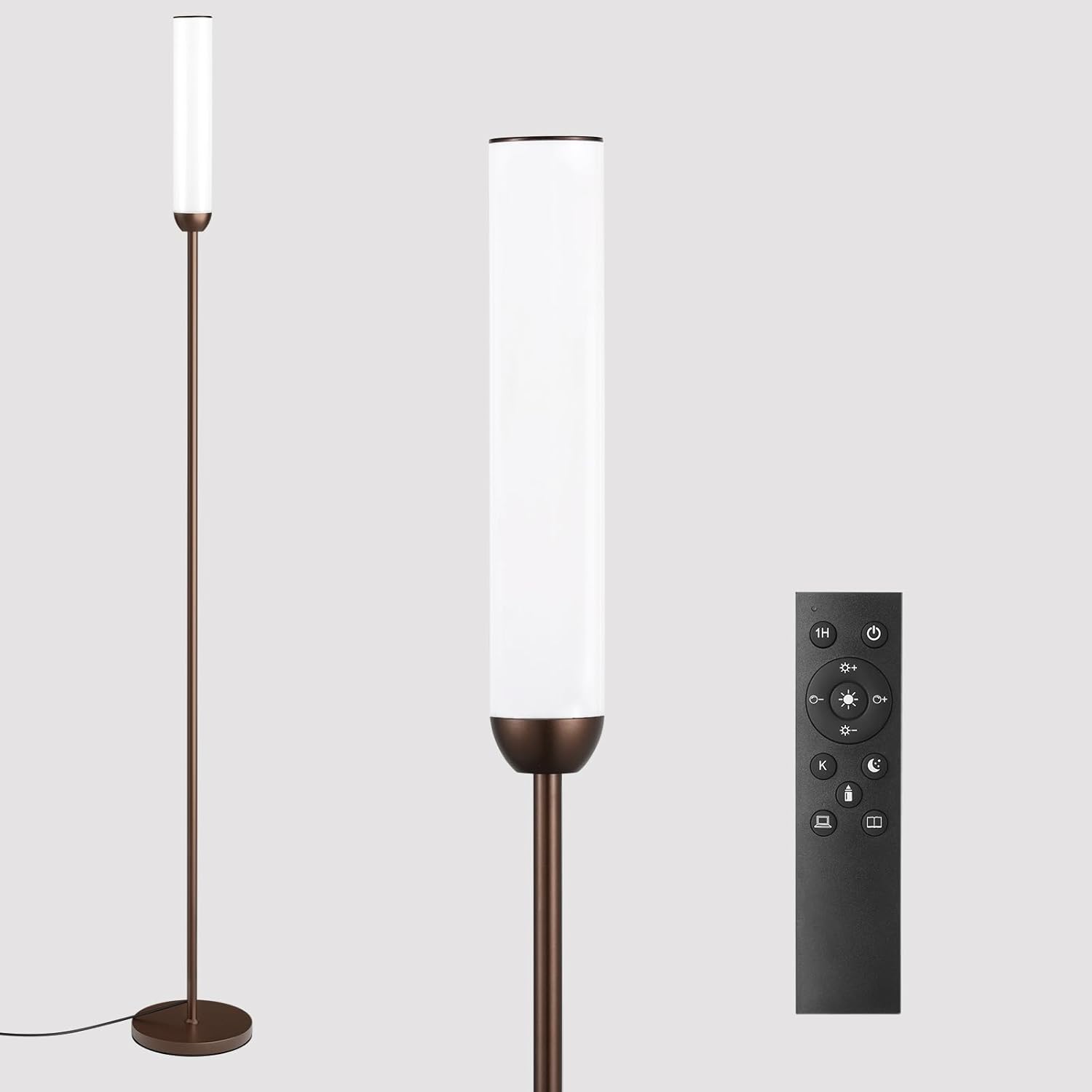 65" LED Floor Lamp with Remote & Foot Switch - Adjustable 3000K-6500K Colors, 5%-100% Brightness