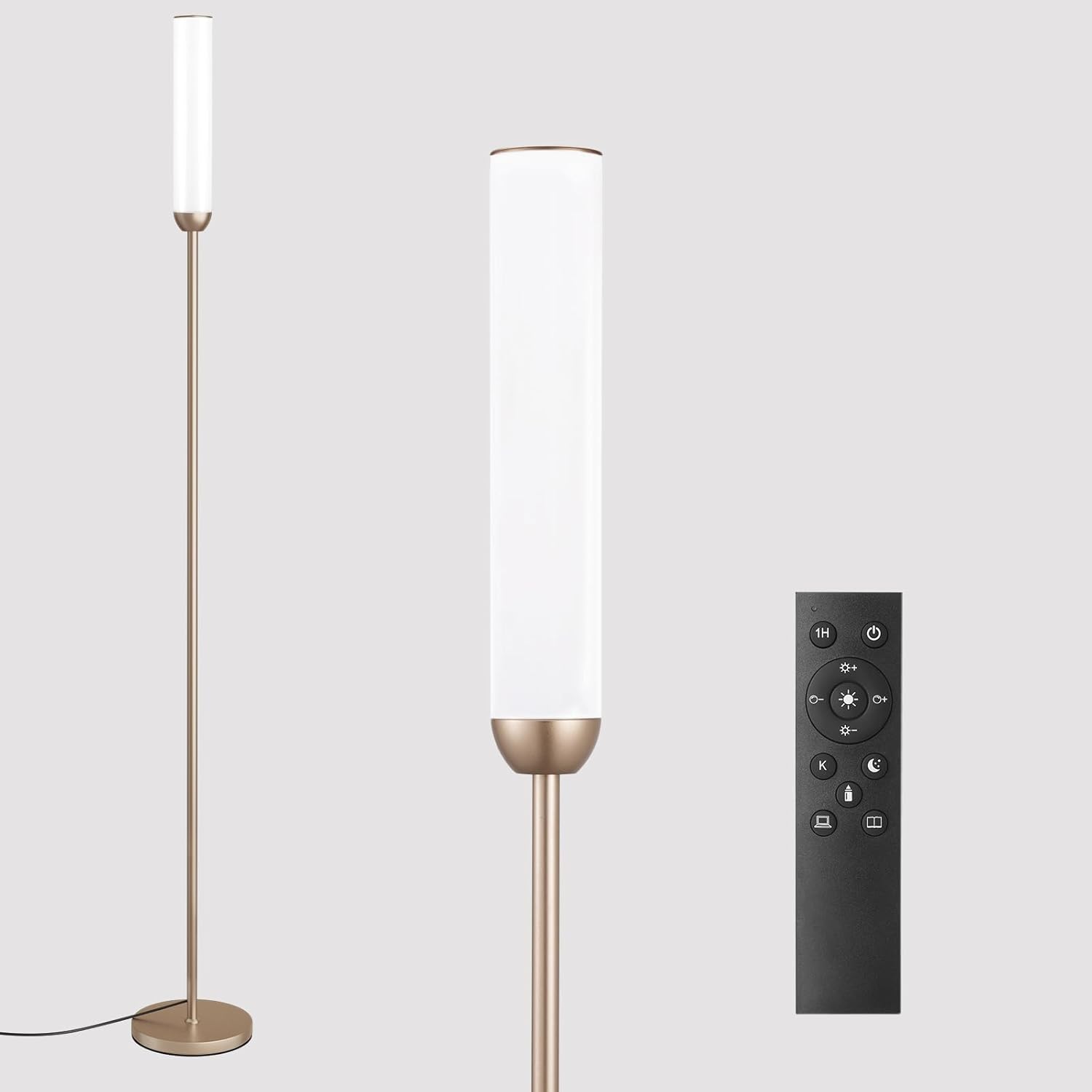 65" LED Floor Lamp with Remote & Foot Switch - Adjustable 3000K-6500K Colors, 5%-100% Brightness