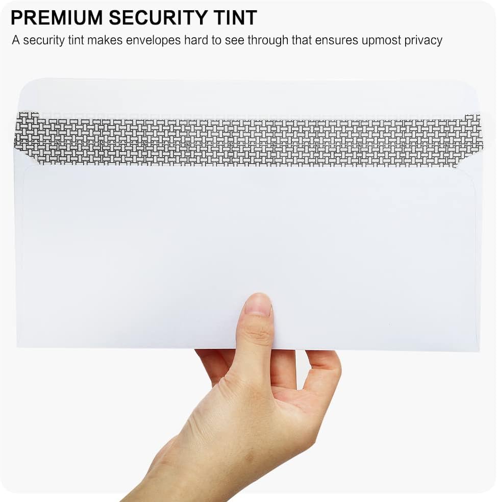 #9 Double Window Security Envelopes, HERKKA No.9 Double Window Business Envelopes Designed for Quickbooks Invoices and Business Statements - Number 9 Size 3 7/8 Inch X 8 7/8 Inch - 24 LB - 500 Pack