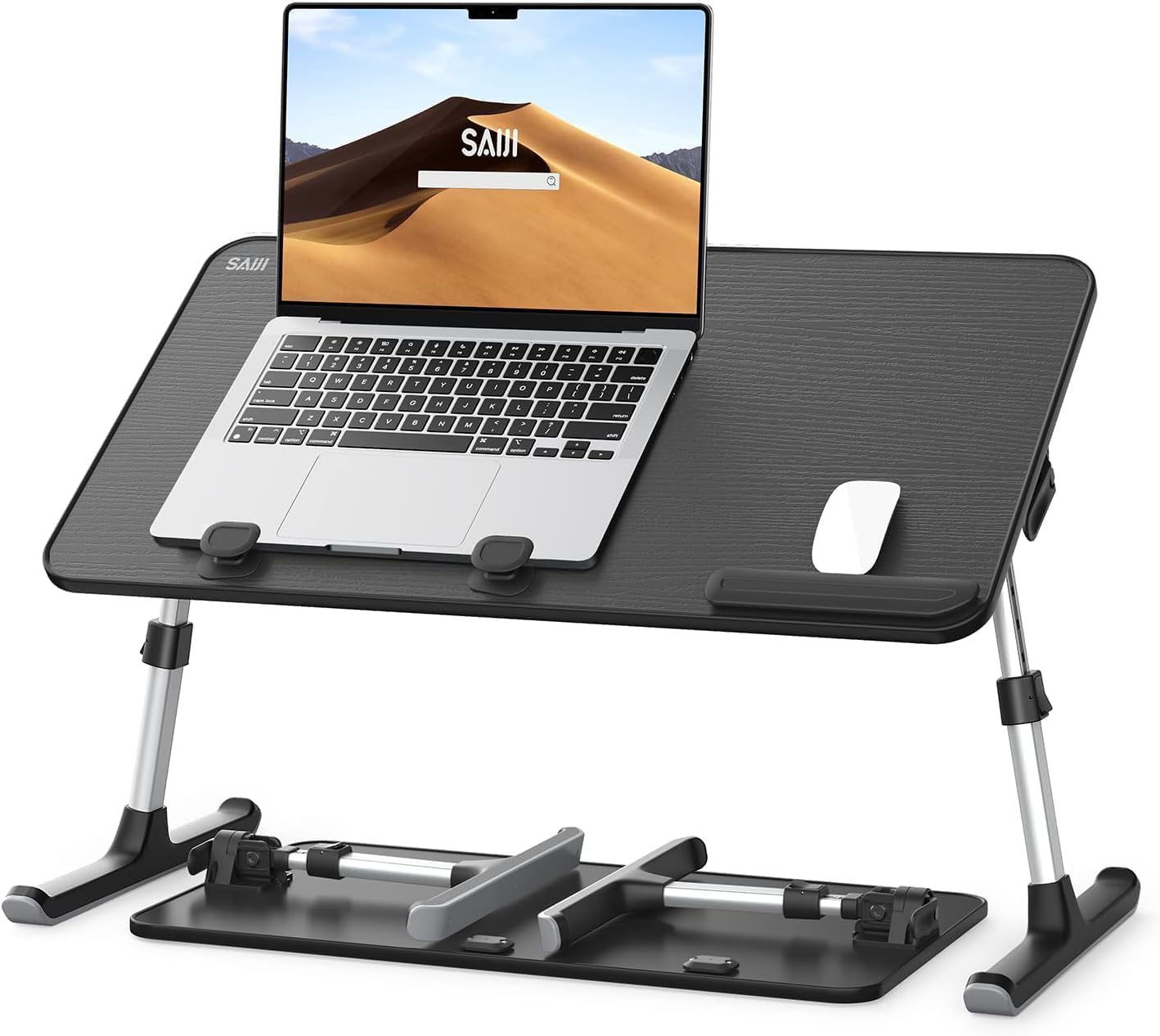 Adjustable Laptop Desk for Bed - Foldable Lap Tray for Eating & Writing, Black