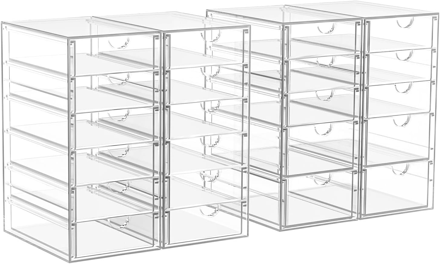 13-Drawer Acrylic Makeup Organizer Set - Versatile Bathroom & Desk Storage Solution