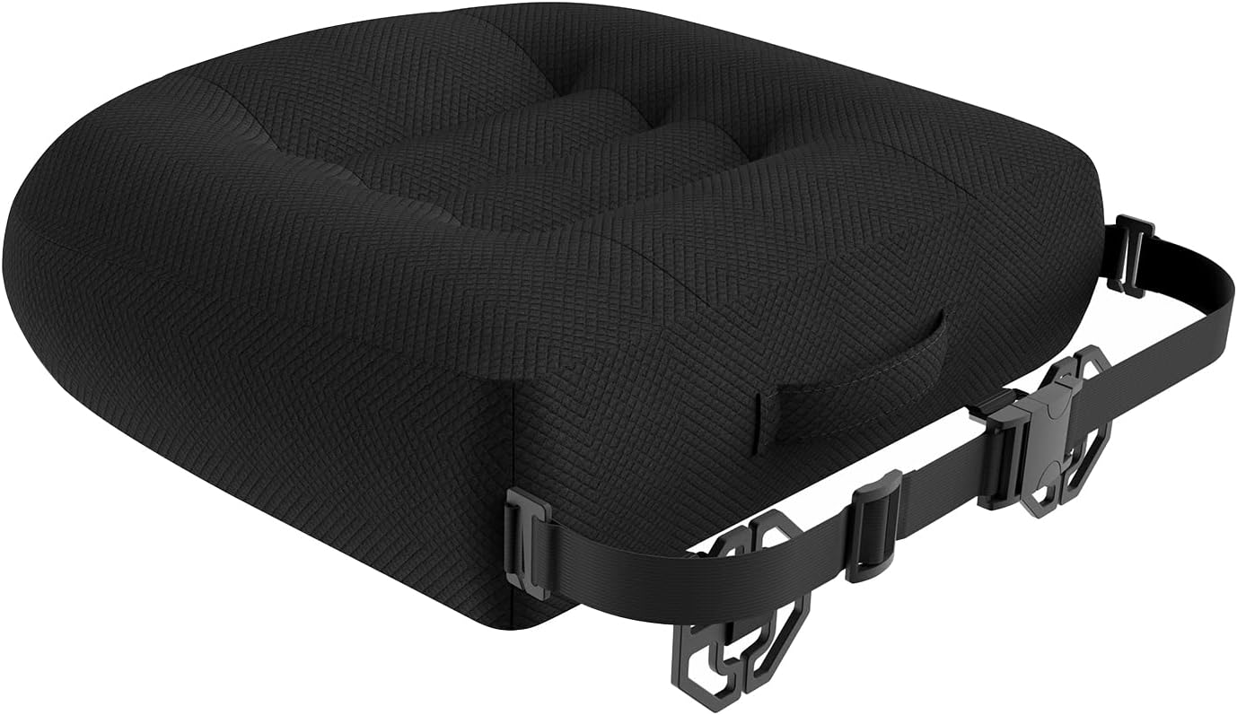 Portable Car Booster Seat Cushion - Breathable Mesh for Enhanced Comfort & Visibility - Ideal for Office & Home, Black
