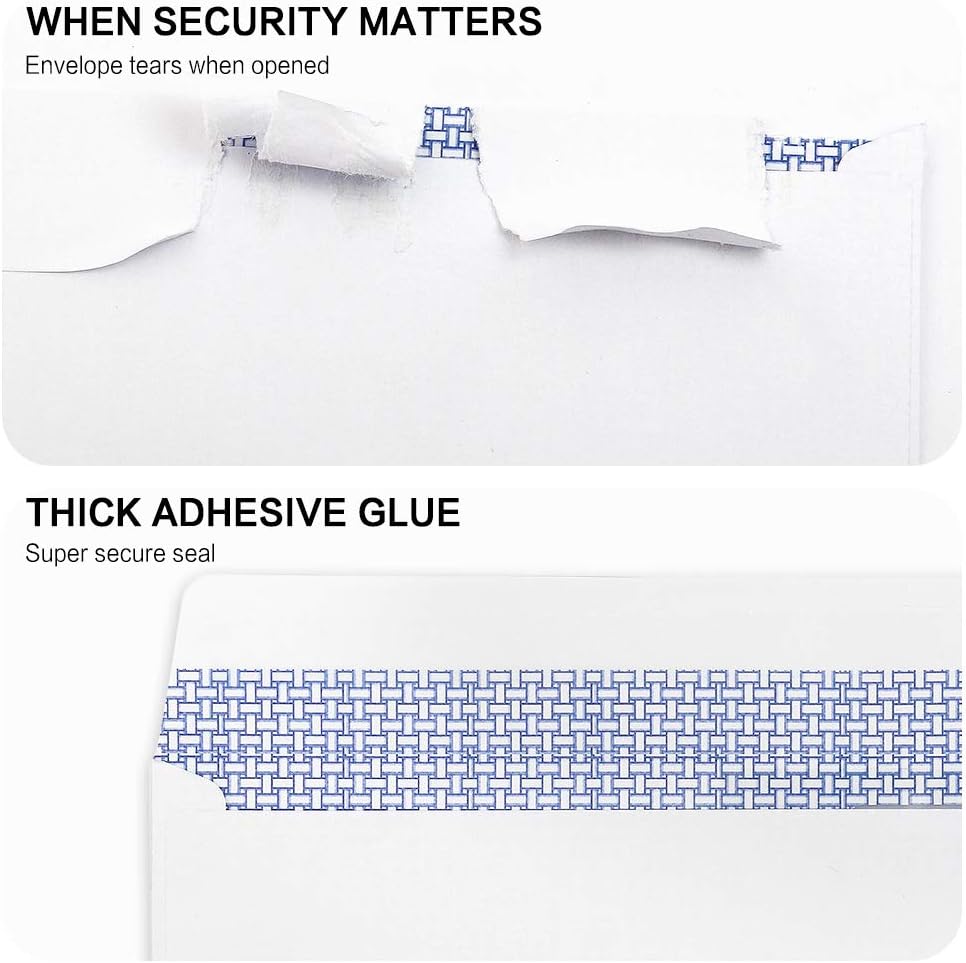 #9 Double Window Security Envelopes, HERKKA No.9 Double Window Business Envelopes Designed for Quickbooks Invoices and Business Statements - Number 9 Size 3 7/8 Inch X 8 7/8 Inch - 24 LB - 500 Pack