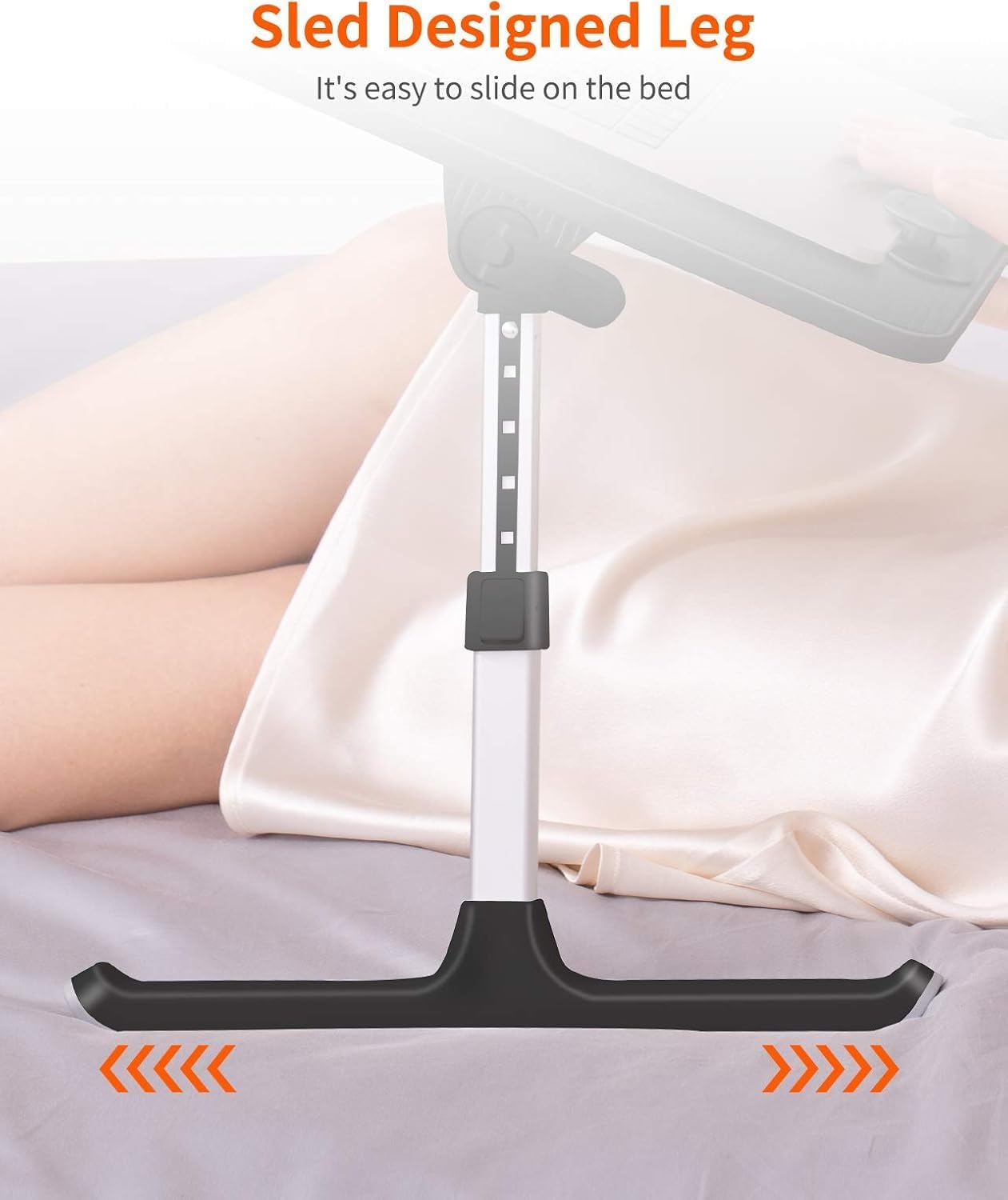 Adjustable Laptop Desk for Bed - Foldable Lap Tray for Eating & Writing, Black