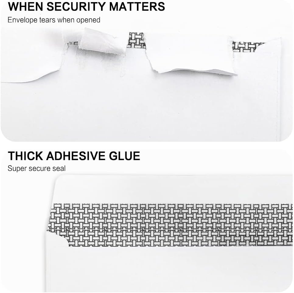 #9 Double Window Security Envelopes, HERKKA No.9 Double Window Business Envelopes Designed for Quickbooks Invoices and Business Statements - Number 9 Size 3 7/8 Inch X 8 7/8 Inch - 24 LB - 500 Pack
