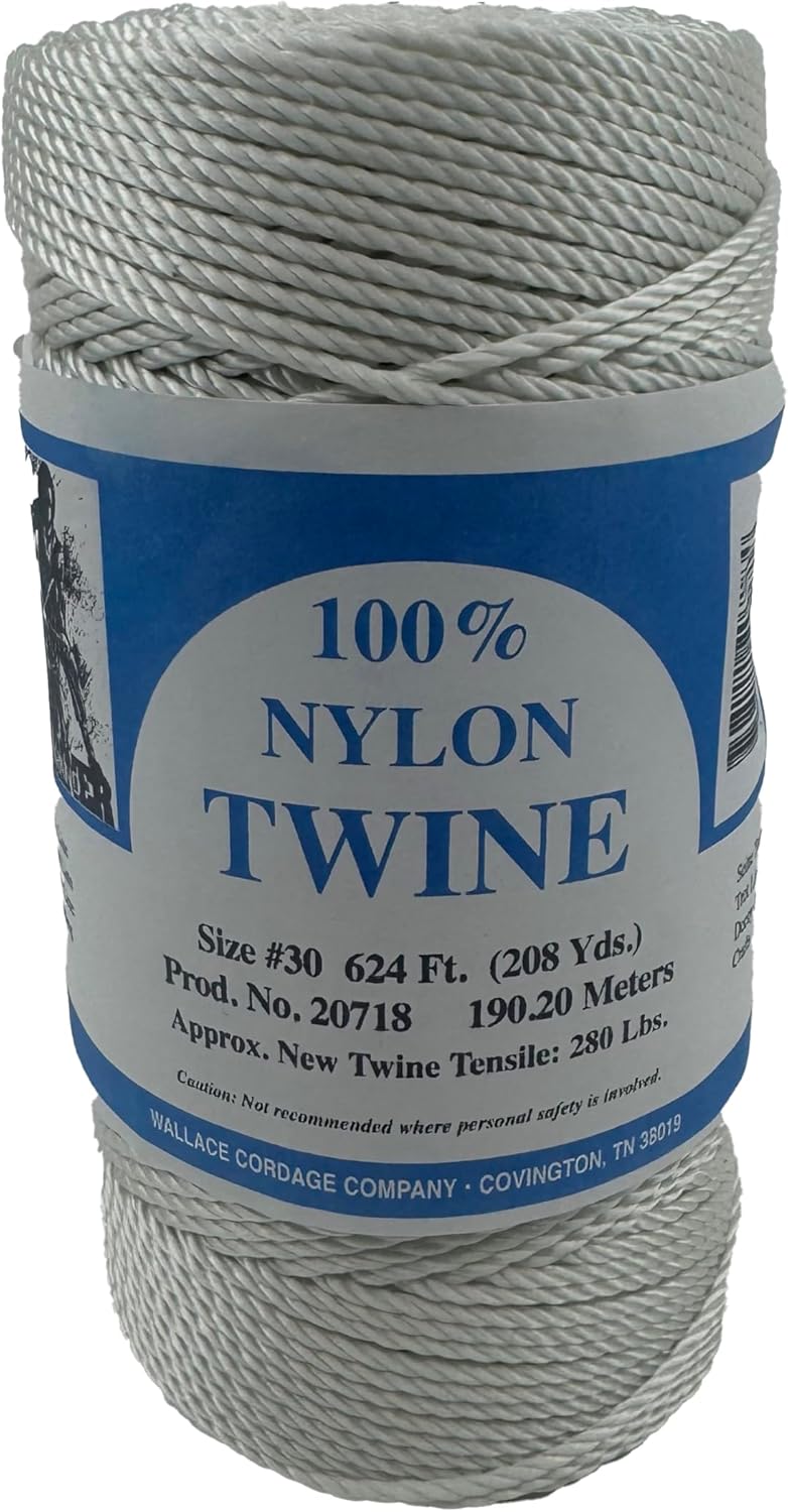 #36 Twisted White Nylon Twine 1 lb Tube 550 Feet