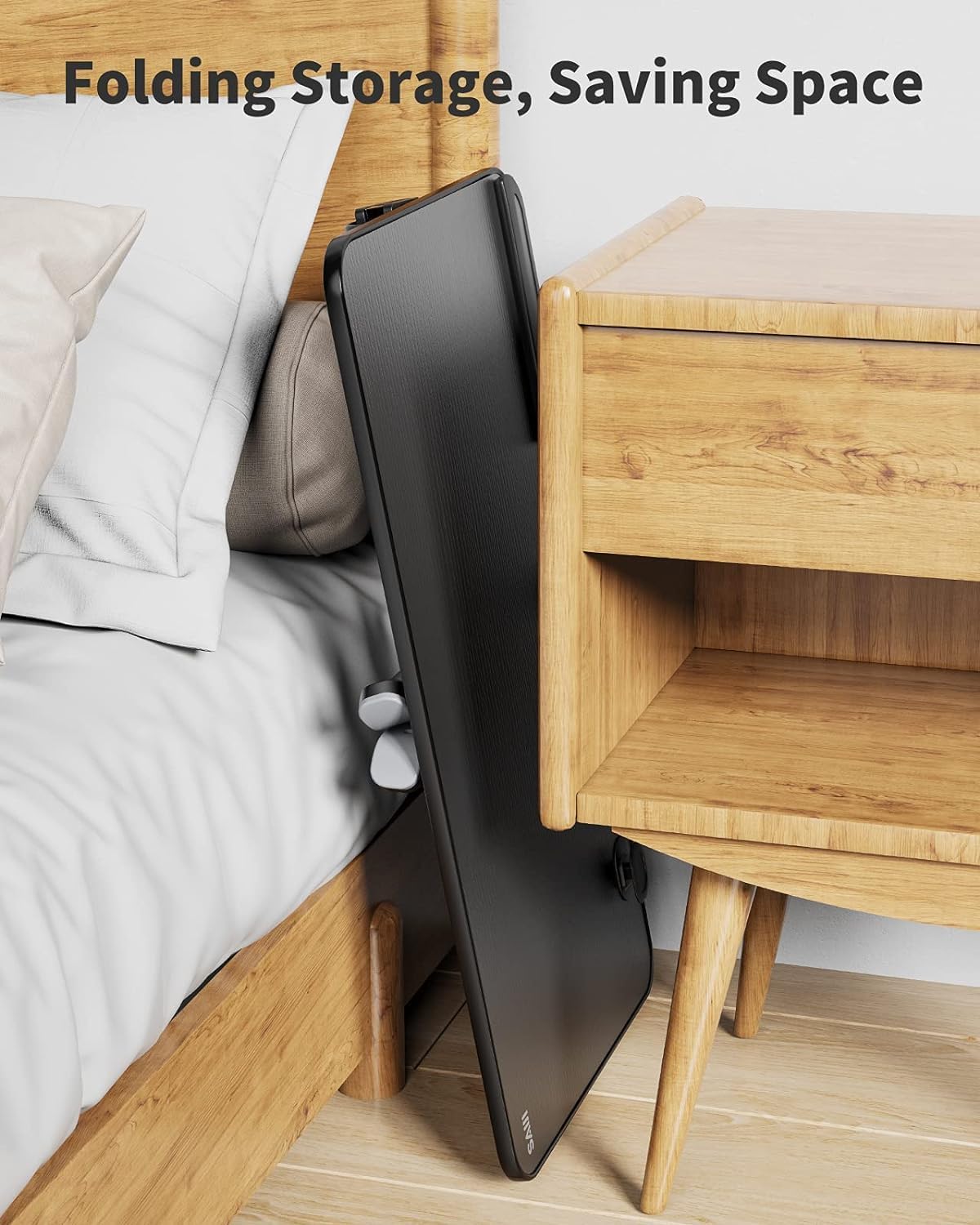 Adjustable Laptop Desk for Bed - Foldable Lap Tray for Eating & Writing, Black