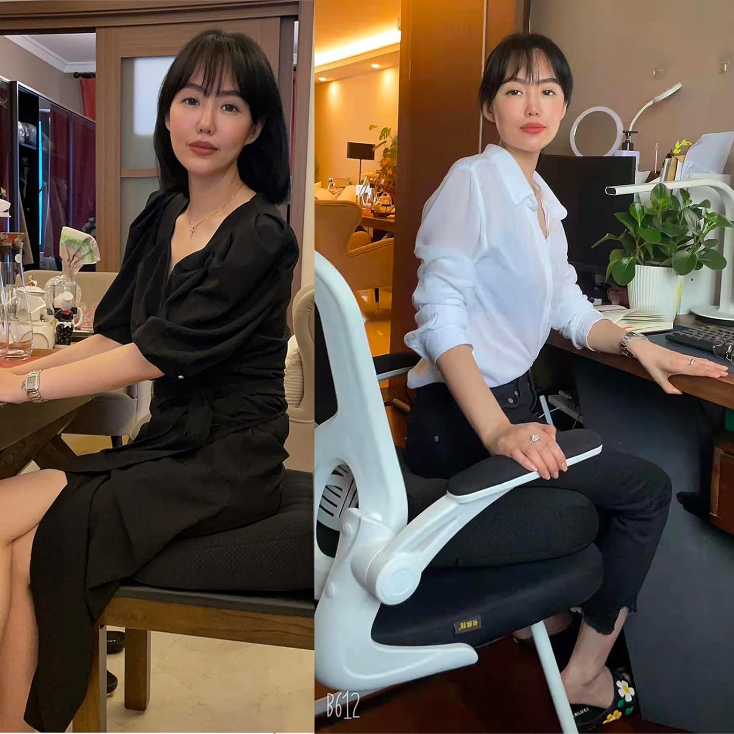 Portable Car Booster Seat Cushion - Breathable Mesh for Enhanced Comfort & Visibility - Ideal for Office & Home, Black