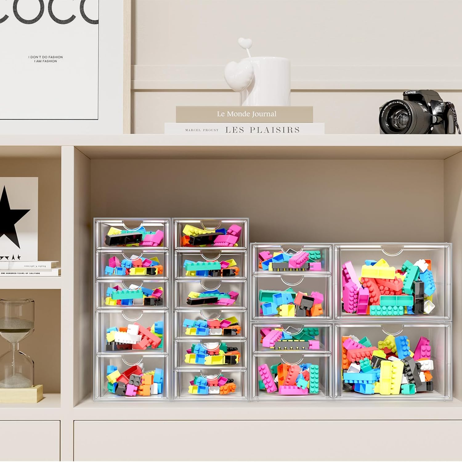 13-Drawer Acrylic Makeup Organizer Set - Versatile Bathroom & Desk Storage Solution