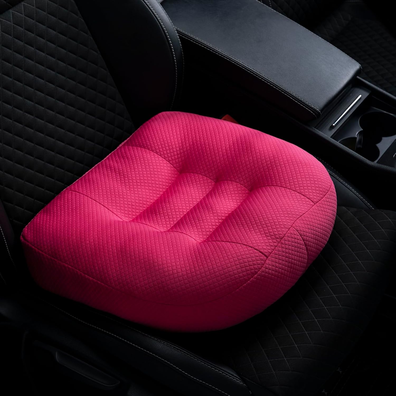 Portable Car Booster Seat Cushion - Breathable Mesh for Enhanced Comfort & Visibility - Ideal for Office & Home, Black