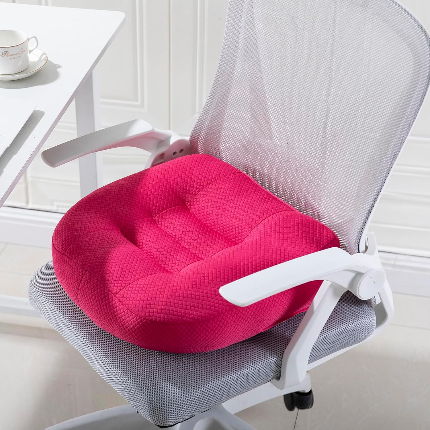 Portable Car Booster Seat Cushion - Breathable Mesh for Enhanced Comfort & Visibility - Ideal for Office & Home, Black