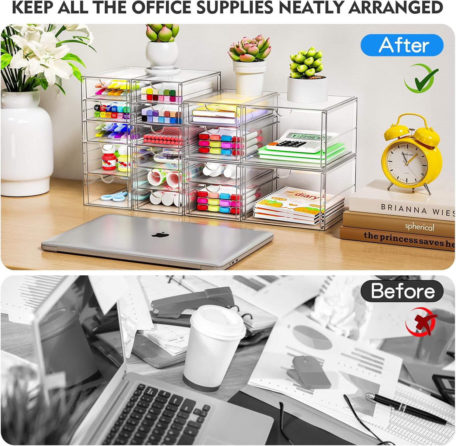 13-Drawer Acrylic Makeup Organizer Set - Versatile Bathroom & Desk Storage Solution