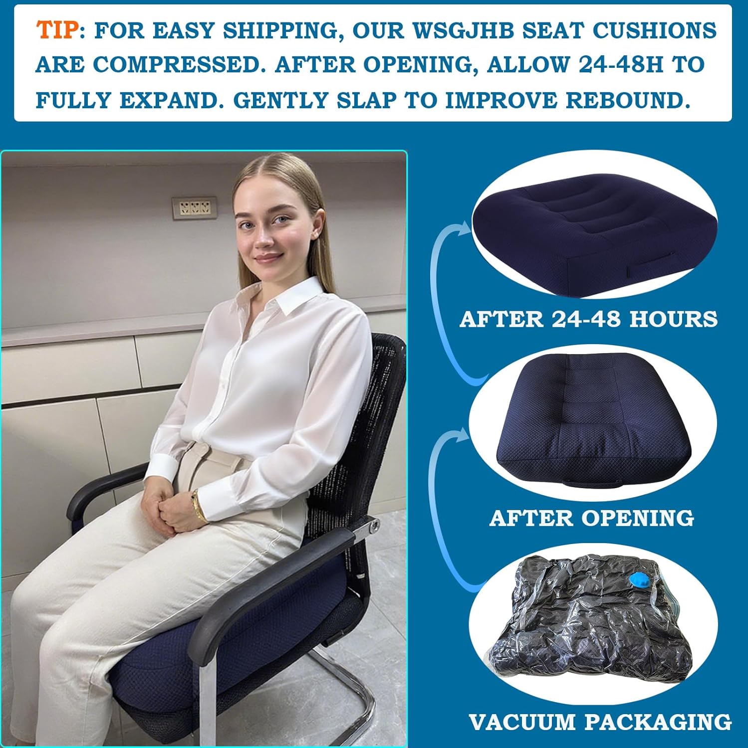 Portable Car Booster Seat Cushion - Breathable Mesh for Enhanced Comfort & Visibility - Ideal for Office & Home, Black