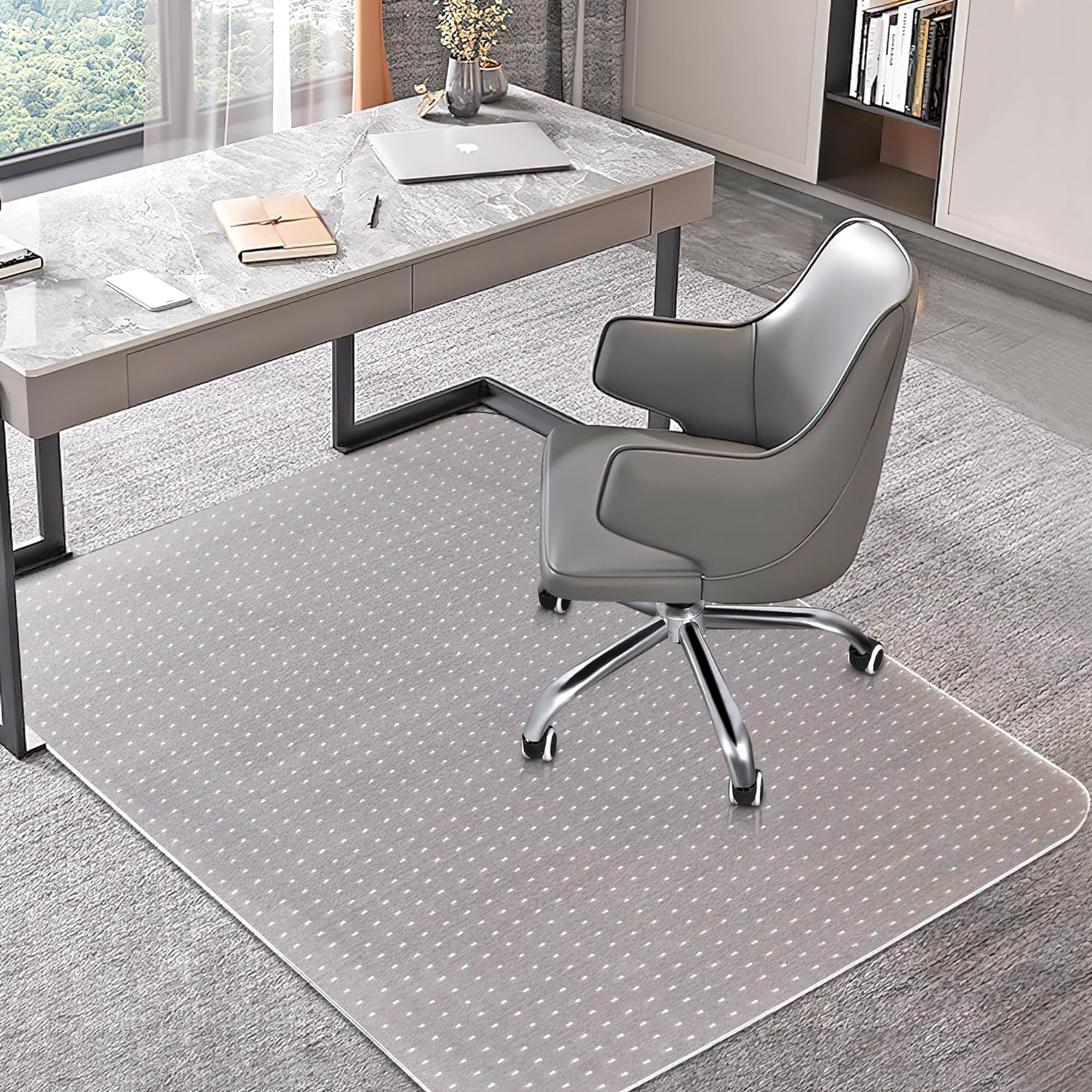 Clear Office Chair Mat for Low Carpets - Thick, Sturdy Protector (30'' x 48'')